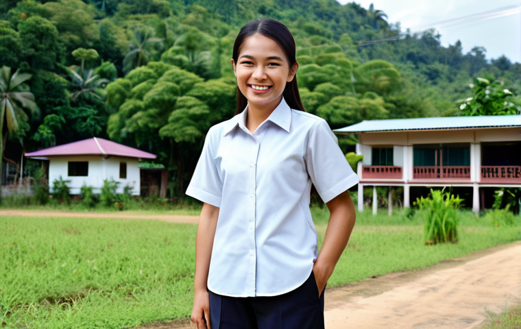 청소년지도사로서의 전문성 강화 세미나 - A Thai youth development worker, fully clothed in modest and professional attire (e.g., button-down ...