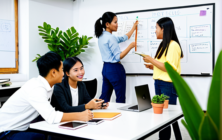 청소년지도사와 지역사회 협력 성공 사례 - **Subject:** A Thai student in a modern, well-equipped classroom, using a laptop for programming.
  ...